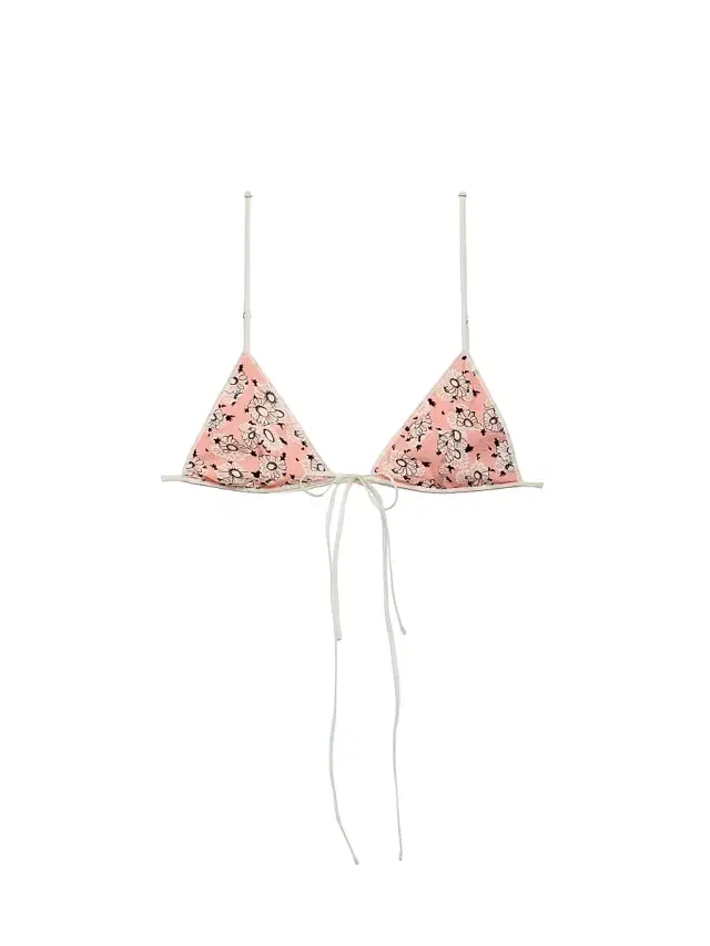 Women's Floral Print Georgette Bra - Pink