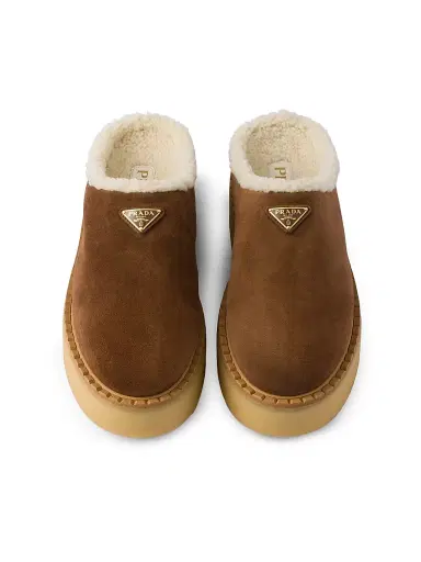 Prada Women's Suede Slippers - Brown - Size 11 | Thumbnail 2 Prada Women's Suede Slippers - Brown - Size 11 | Thumbnail 2