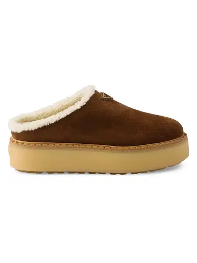 Prada Women's Suede Slippers - Brown - Size 11 | Thumbnail 1 Prada Women's Suede Slippers - Brown - Size 11 | Thumbnail 1