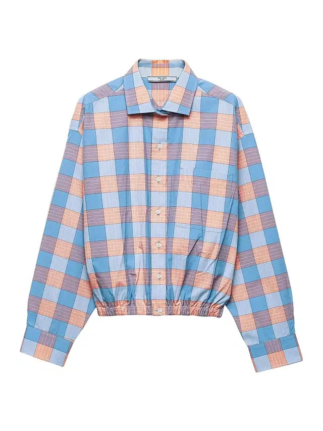 Women's Checked Poplin Shirt - Pink