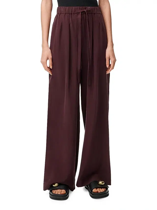 Women's Pyjama Silk Trousers - Burgundy