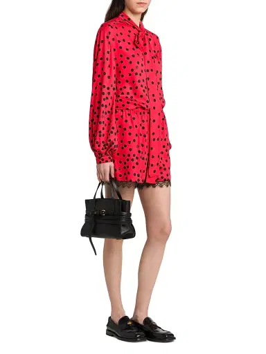 MOSCHINO Women's Tie Me Leather Shoulder Bag - Black | Thumbnail 2