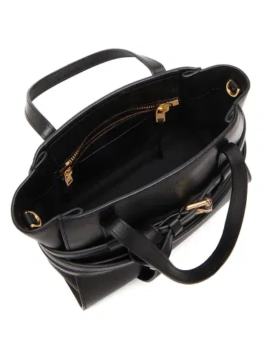 MOSCHINO Women's Tie Me Leather Shoulder Bag - Black | Thumbnail 3