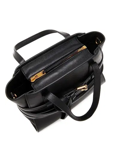 MOSCHINO Women's Tie Me Leather Shoulder Bag - Black | Thumbnail 4