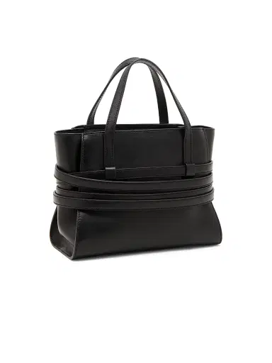 MOSCHINO Women's Tie Me Leather Shoulder Bag - Black | Thumbnail 5
