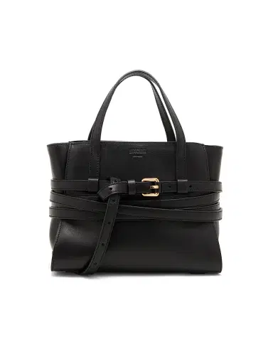 MOSCHINO Women's Tie Me Leather Shoulder Bag - Black | Thumbnail 1