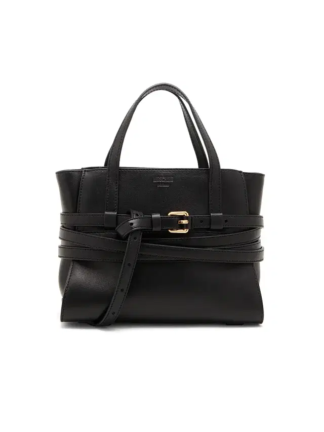 Moschino Women's Tie Me Leather Shoulder Bag - Black