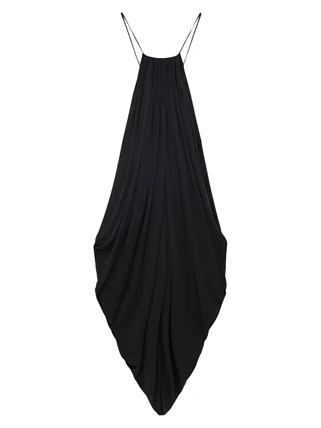 Women's Draped Silk-Blend Maxi Dress - Black