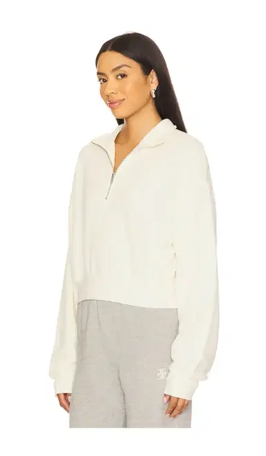 ÉTERNE Cropped Half Zip Sweatshirt | Thumbnail 2