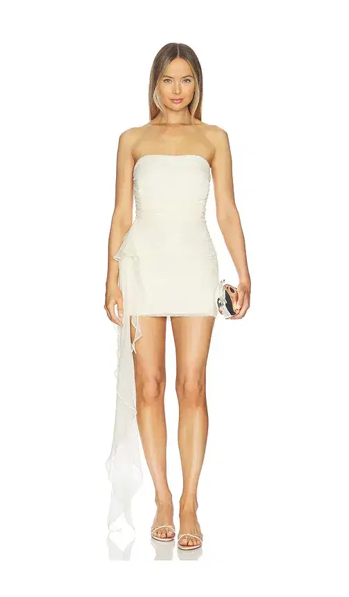 The Sei Strapless Mini Dress With Ruffle