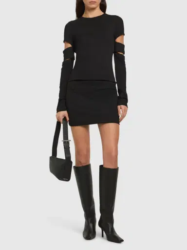 HELMUT LANG Slash Cut Out Jersey Midi Dress | Thumbnail 2