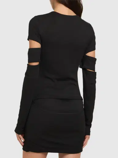 HELMUT LANG Slash Cut Out Jersey Midi Dress | Thumbnail 4