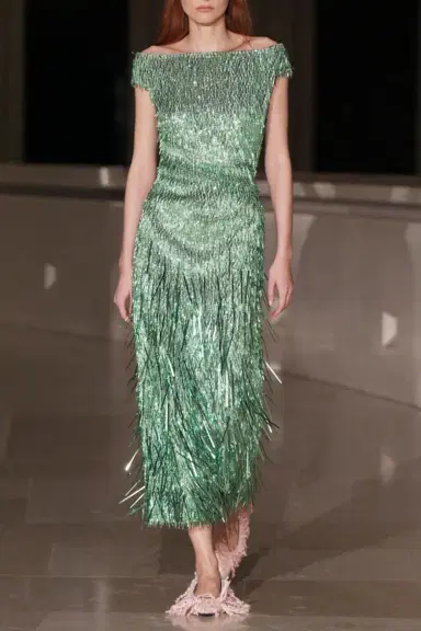 Erdem Short Sleeve Sequin Cocktail Dress | Thumbnail 2