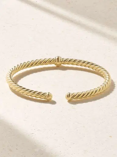 David Yurman Cablespira® Flex Station 18-karat Gold Diamond Cuff | Thumbnail 3