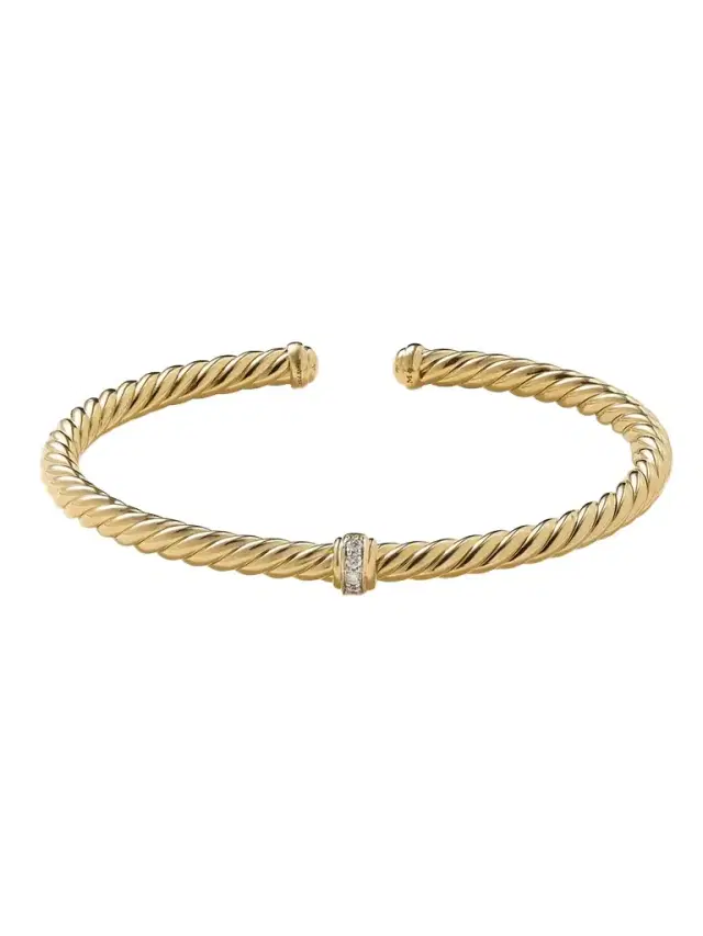 David Yurman Cablespira® Flex Station 18-karat Gold Diamond Cuff