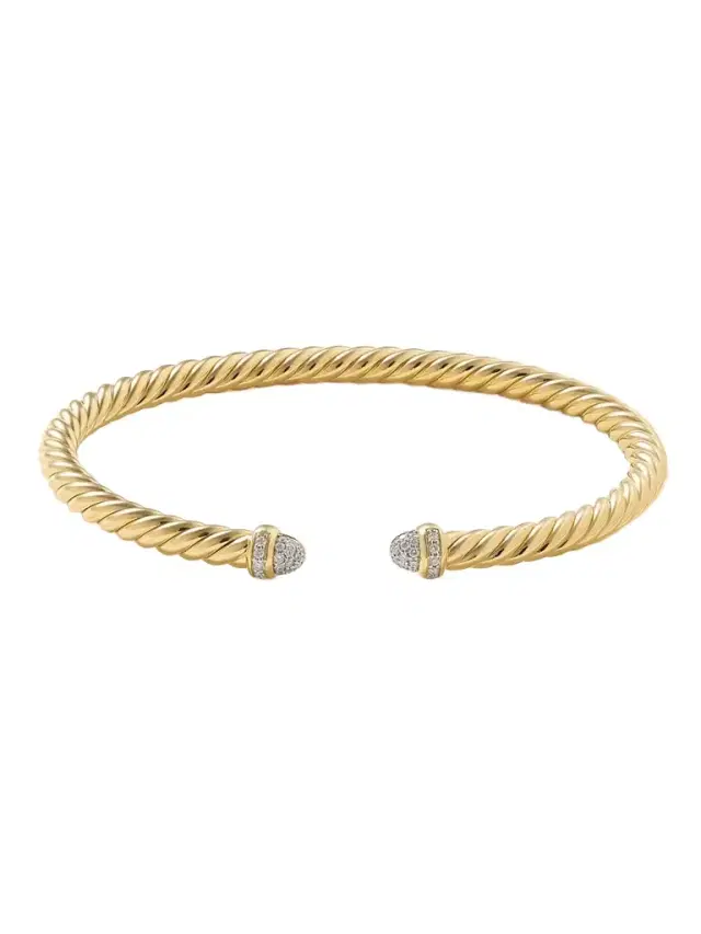 David Yurman Cablespira® Flex 18-karat Gold And Diamond Cuff