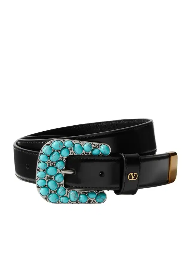 Vlogo Embellished Leather Belt
