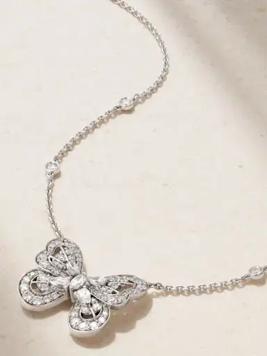 De Beers London Portraits Of Nature Butterfly 18-karat White Gold Diamond Necklace | Thumbnail 1