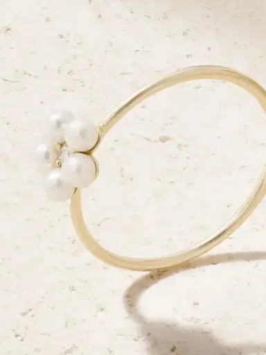 Mizuki 14-karat Gold, Pearl And Diamond Ring | Thumbnail 4 Mizuki 14-karat Gold, Pearl And Diamond Ring | Thumbnail 4