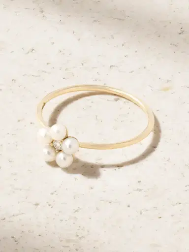 Mizuki 14-karat Gold, Pearl And Diamond Ring | Thumbnail 1 Mizuki 14-karat Gold, Pearl And Diamond Ring | Thumbnail 1