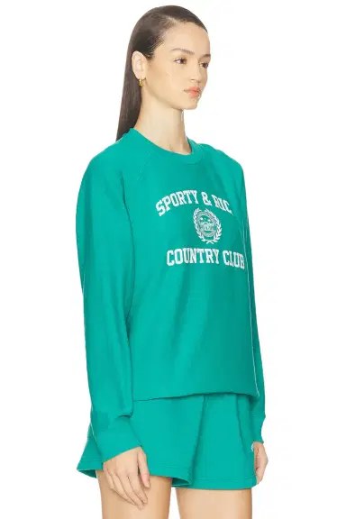 Sporty & Rich Varsity Crest Soft Crewneck Sweatshirt | Thumbnail 2