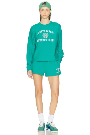 Sporty & Rich Varsity Crest Soft Crewneck Sweatshirt | Thumbnail 4