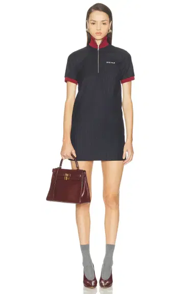 Miu Miu Short Sleeve Mini Dress | Thumbnail 1 Miu Miu Short Sleeve Mini Dress | Thumbnail 1