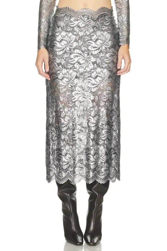 RABANNE Lace Midi Skirt