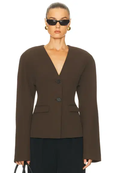 EAVES Gal Polished Crepe Blazer | Thumbnail 3 EAVES Gal Polished Crepe Blazer | Thumbnail 3