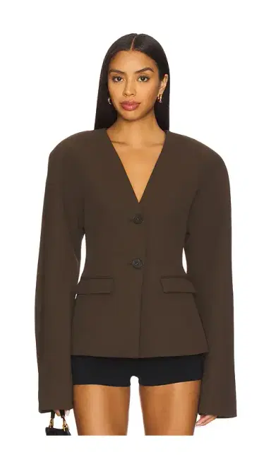 EAVES Gal Polished Crepe Blazer | Thumbnail 1 EAVES Gal Polished Crepe Blazer | Thumbnail 1