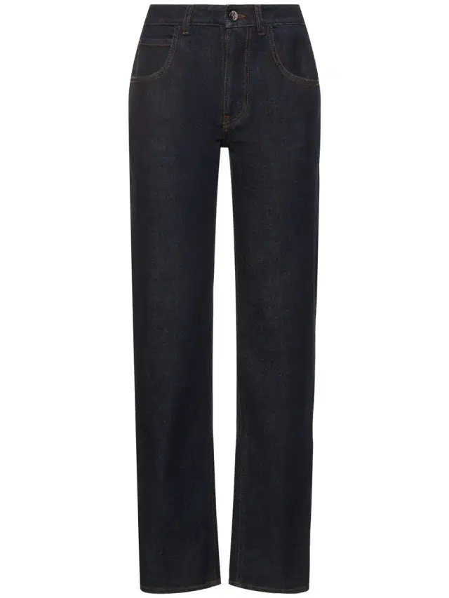 Denim High Waist Straight Jeans