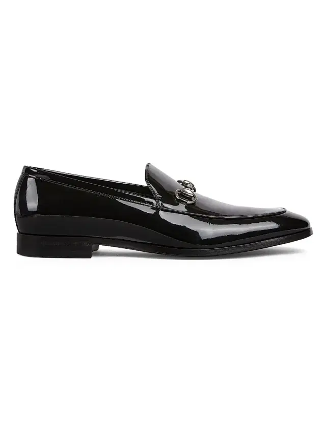 Gucci Men's Next Horsebit Patent Leather Loafers - Black
