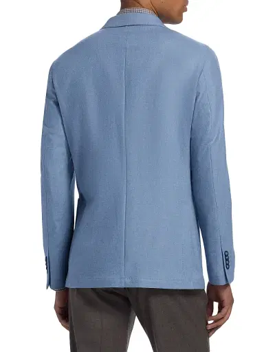 Saks Fifth Avenue Men's Wool-Cotton Single-Breasted Sport Coat - Light Blue - Size 48 | Thumbnail 5