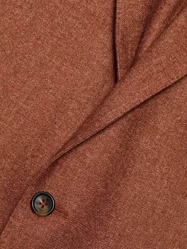 Saks Fifth Avenue Men's COLLECTION Melange Wool-Blend Flannel Jacket - Orange Rust - Size 46 | Thumbnail 7 Saks Fifth Avenue Men's COLLECTION Melange Wool-Blend Flannel Jacket - Orange Rust - Size 46 | Thumbnail 7