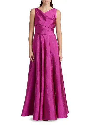 Talbot Runhof Women's Draped Sleeveless Gown - Fuchsia | Thumbnail 3 Talbot Runhof Women's Draped Sleeveless Gown - Fuchsia | Thumbnail 3