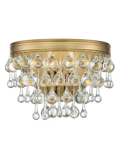 Crystorama Calypso 2-Light Crystal Teardrop Vibrant Wall Mount - Gold | Thumbnail 1