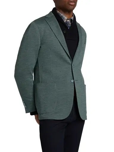 Saks Fifth Avenue Men's COLLECTION Wool Jersey Sport Coat - Light Green - Size 48 | Thumbnail 4