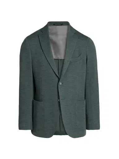 Saks Fifth Avenue Men's COLLECTION Wool Jersey Sport Coat - Light Green - Size 48 | Thumbnail 1