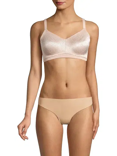 Wacoal Women's Back Appeal Wirefree Jacquard Lace Bra - Rose Dust - Size 40DDD | Thumbnail 3