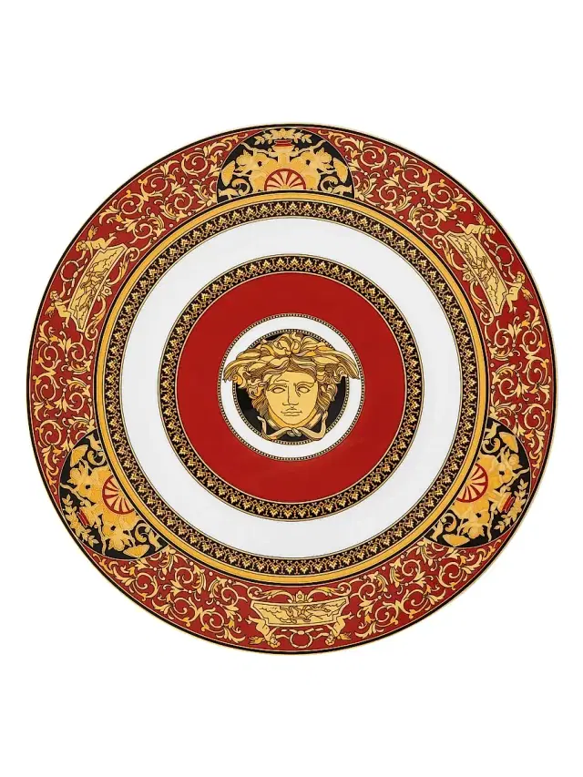 Medusa Modern Dining 13" Coupe Service Plate - Red White