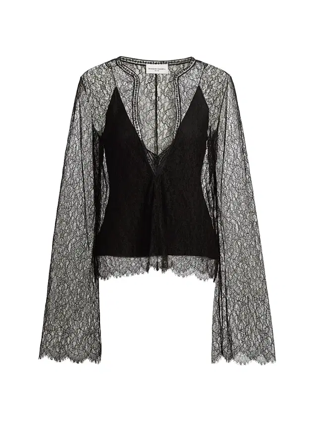 Brandon Maxwell Women's The Eloise Lace Top - Black