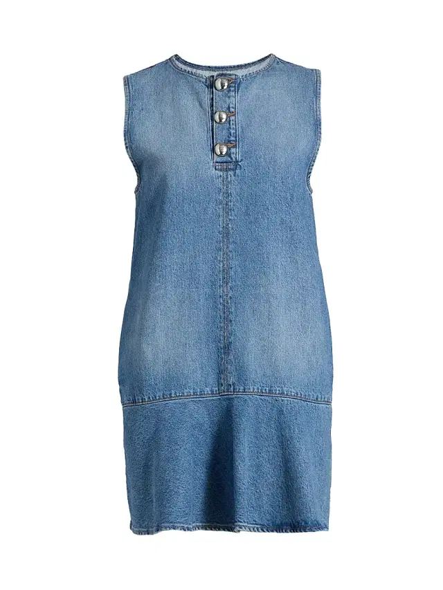 Brandon Maxwell Women's Rosie Denim Flare Minidress - Medium Vintage Wash