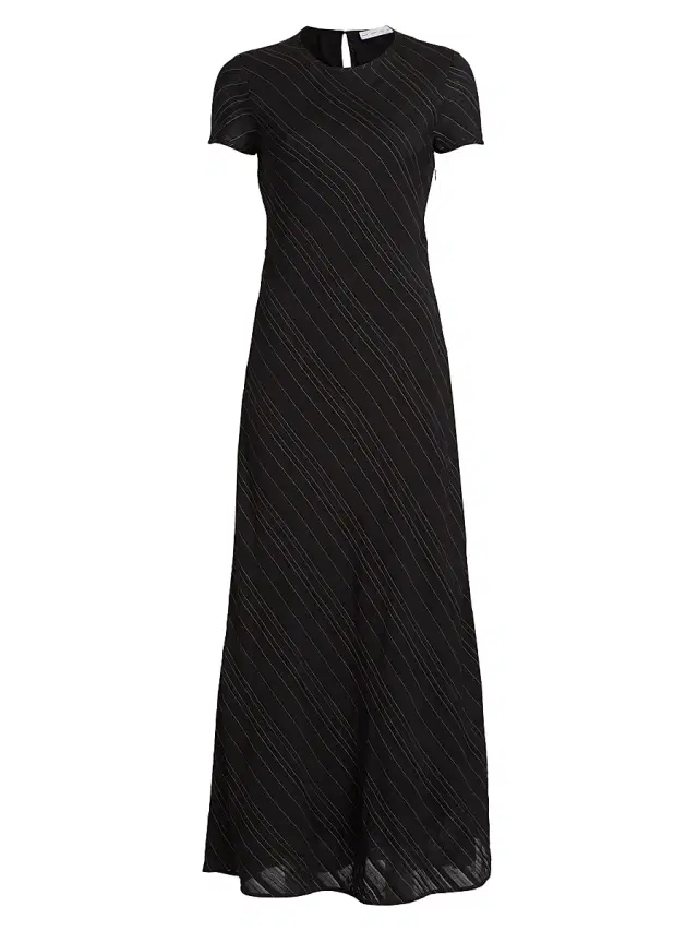 Women's Delphine Striped A-Line Maxi Dress - Chalk Black
