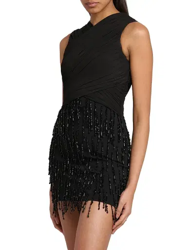 Alberta Ferretti Women's Beaded Wrapped Minidress | Thumbnail 4