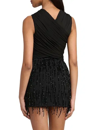 Alberta Ferretti Women's Beaded Wrapped Minidress | Thumbnail 5