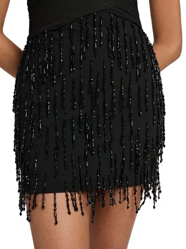 Alberta Ferretti Women's Beaded Wrapped Minidress | Thumbnail 6