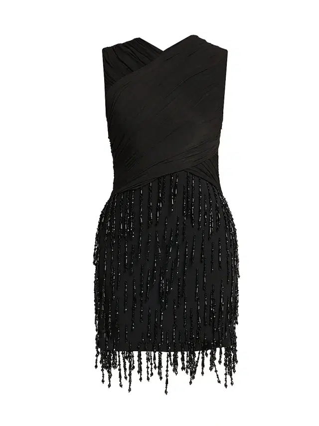Alberta Ferretti Women's Beaded Wrapped Minidress