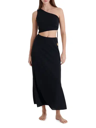 Eres Women's Légende Asymmetric One-Shoulder Maxi Dress - Black - Size Large | Thumbnail 2