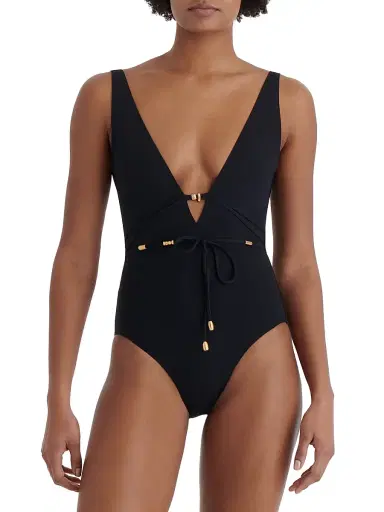 Eres Women's Lagon Jewel Beaded Tank One-Piece Swimsuit - Black - Size 4 | Thumbnail 3