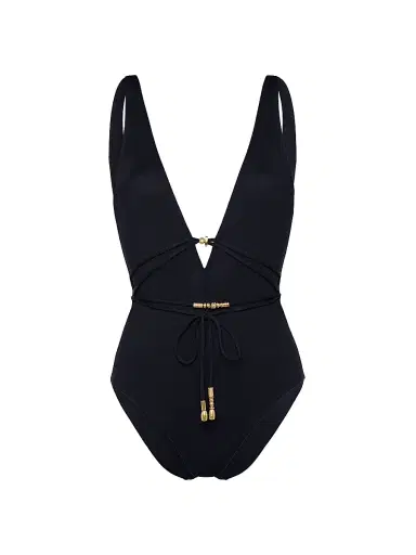 Eres Women's Lagon Jewel Beaded Tank One-Piece Swimsuit - Black - Size 4 | Thumbnail 1